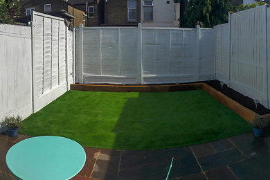 Artificial grass laying and fence painting project in Slough