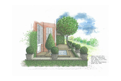 Design ideas for a contemporary back garden in Surrey.