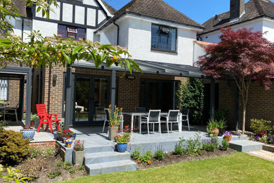 This is an example of a contemporary garden in Kent.