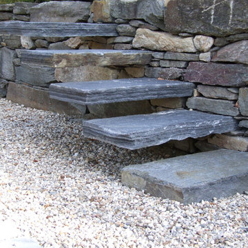 Cantilevered steps to Water Garden, New Hampshire