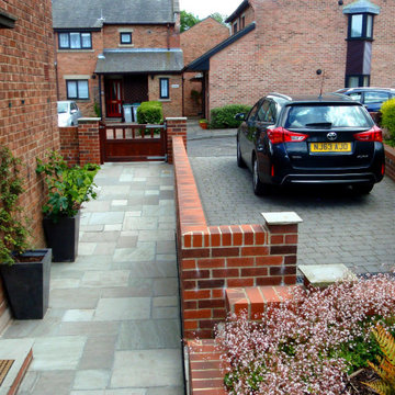 Curvy Terraced Garden - Front path and driveway