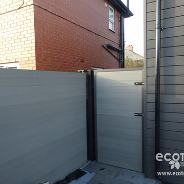 EcoTeak's "showroom" in Manchester. Decking, cladding, fencing.