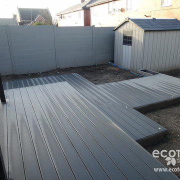 EcoTeak's "showroom" in Manchester. Decking, cladding, fencing.