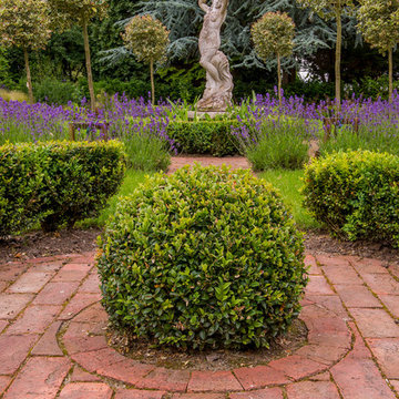 Formal parterre garden feature paving and Grotto