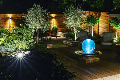 This is an example of a modern garden in Hertfordshire.