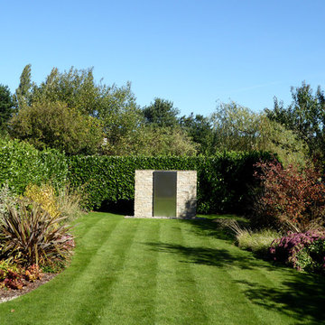Garden with contemporary water feature
