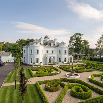 Geometric Classically inspired garden and house.