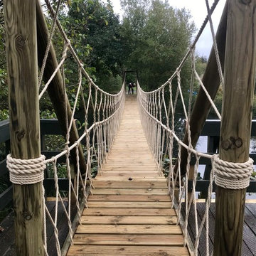 Lake Rope Bridge for London Wetlands Centre 'Wild Walk' project