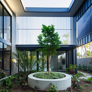 Design ideas for a contemporary courtyard partial sun garden in Sunshine Coast.