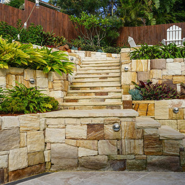 Nable Residence - Narraweena Landscaping project - Sandstone retaining walls and