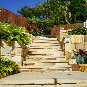 Narraweena Landscaping project - Sandstone stairs and retaining walls