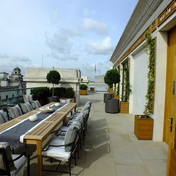 Natural Stone Paving on a Westminster London Roof Terrace