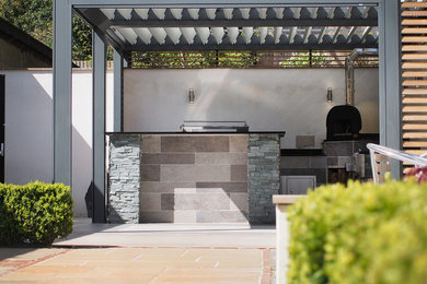 Outdoor Kitchen WIth Renson Roof Covering