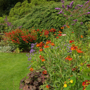 Planting design.  English country garden, Ilkley, West Yorkshire.