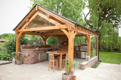 This is an example of a farmhouse patio.