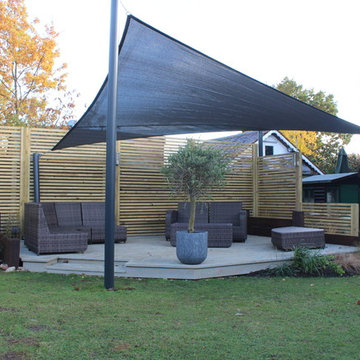 Residential Garden Transformation with shade structure, Westcliffe-on-Sea, Essex