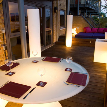 Roof garden by night with clever lighting ideas