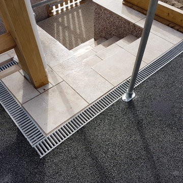 Tarmac Driveway with Porcelain Paving Steps