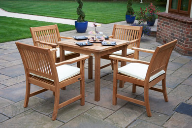 Teak Square Dining Table with 4 Dining Chairs