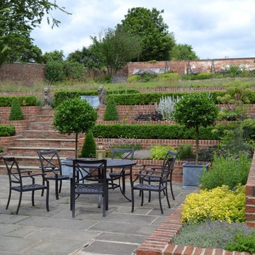 walled country garden terraces