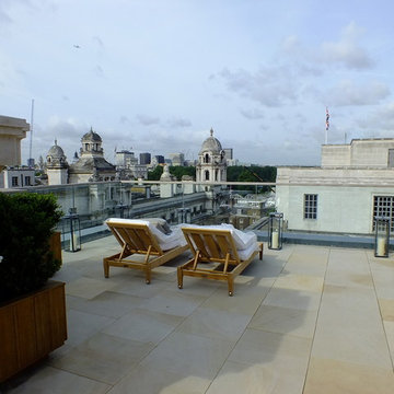York Stone Paving on a Westminster, London Roof Terrace