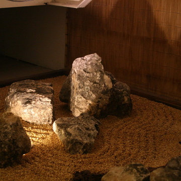 Zen garden under stairs