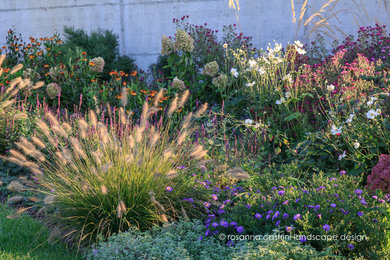 Ispirazione per un giardino minimalista esposto in pieno sole di medie dimensioni in autunno con pavimentazioni in pietra naturale