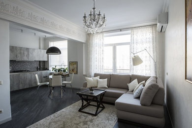 Living room - contemporary living room idea in Moscow