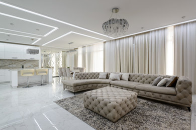 Design ideas for a bohemian living room in Novosibirsk.