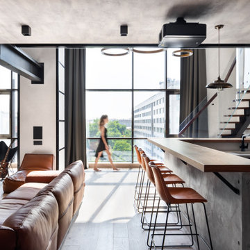 Дизайн двухуровневой квартиры в стиле лофт
