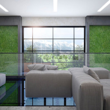 Дизайн интерьера дома натуральными материалами: камень, стекло, дерево