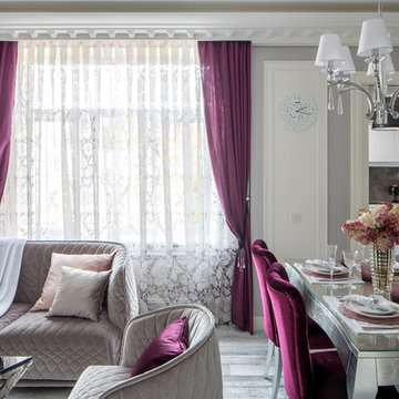 Вид на гостиную и кухню - дизайн квартиры для Irina Saltykova - рукописи не горя