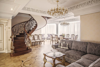 Свежая идея для дизайна: большая гостиная комната в классическом стиле - отличное фото интерьера