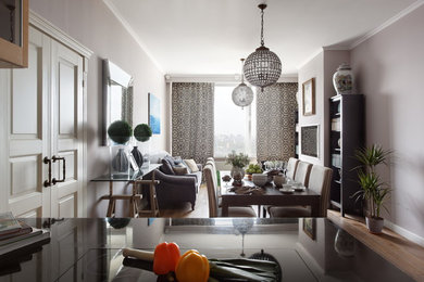 Inspiration for a contemporary living room in Moscow.
