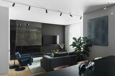 Inspiration for a contemporary living room remodel in Moscow