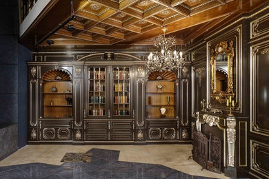 Свежая идея для дизайна: гостиная комната в классическом стиле с фасадом камина из дерева - отличное фото интерьера