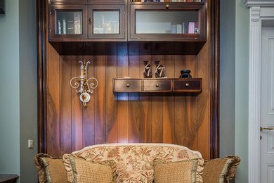 Пример оригинального дизайна: объединенная гостиная комната в стиле фьюжн