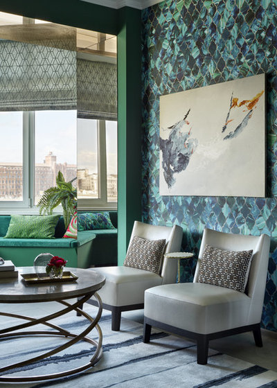 Eclectic Living Room by Yana Svetlova Wallcoverings
