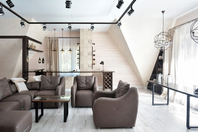 Источник вдохновения для домашнего уюта: гостиная комната среднего размера в стиле рустика
