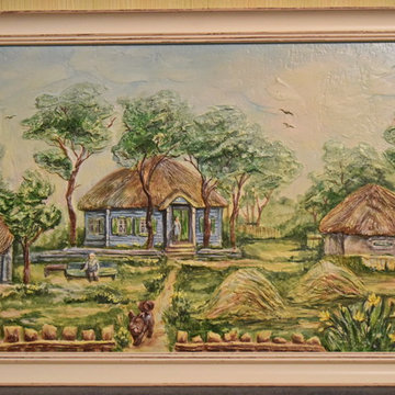 Рельефная картина Домик в деревне