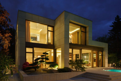 Réalisation d'une façade de maison.