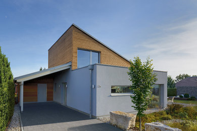 Kleines, Zweistöckiges Modernes Einfamilienhaus mit Mix-Fassade in Sonstige