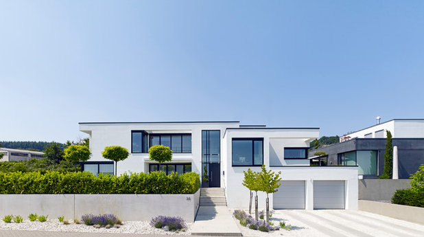 Contemporary Fasad Einfamilienwohnhaus R