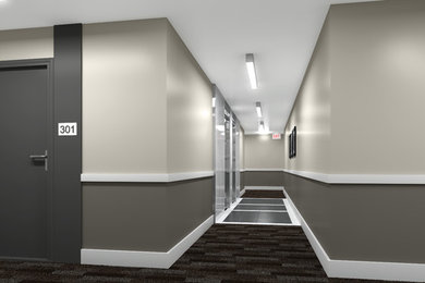 Свежая идея для дизайна: большой коридор в стиле модернизм - отличное фото интерьера