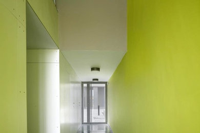 Large trendy hallway photo in Seville with green walls