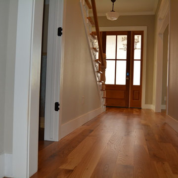5" white oak wood floors - sanded and finished with natural color