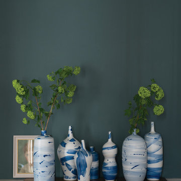 A hall painted in Inchyra Blue No.289 by Farrow & Ball