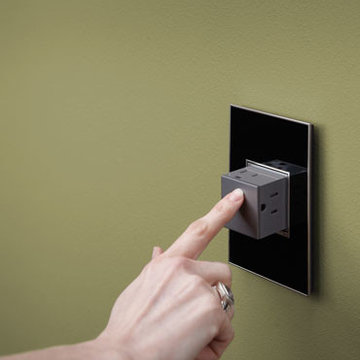 adorne® Pop-Out Outlet with 1-Gang Frame in Magnesium