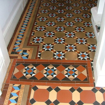 Alderley Edge Restoration of a Late Victorian Encaustic & Geometric Tiled Floor.
