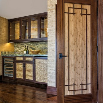 Asian Inspired Retreat in Palm Beach - Interior Custom Bamboo Wood Doors